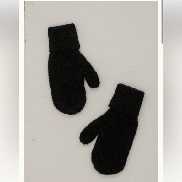NWT Bare Knitwear Alpaca Boucle Mittens in Classic - Black - Picture 7 of 9